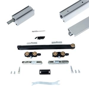 Xperta set 6m rail - alu - vloerplint - Dubbele deur - Dubbel soft - inbouw manual fix