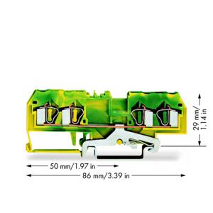 WAGO 281-657/999-950 Aardingsklem 6 mm Spanveer Toewijzing: Terre Groen, Geel 50 stuk(s)