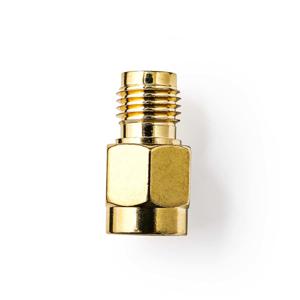 SMA-Adapter | SMA Female Omgekeerde Polariteit | SMA Male | Verguld | 50 Ohm | Recht | Koper | Goud