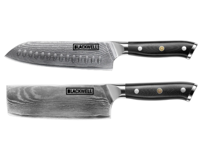 Blackwell Messenset (Santokumes + Groentemes / Nakirimes) - Japanse stijl - 67 lagen damaststaal - VG10 - 2-delig Blackwell Messenset (Santokumes + Groentemes / Nakirimes) - Japanse stijl - 67 lagen damaststaal - VG10 - 2-delig