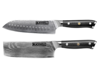 Blackwell Messenset (Santokumes + Groentemes / Nakirimes) - Japanse stijl - 67 lagen damaststaal - VG10 - 2-delig