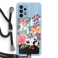 Hello in flowers: Samsung Galaxy A52 Transparant Hoesje met koord