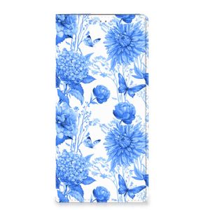 Smart Cover voor Samsung Galaxy A13 (4G) Flowers Blue