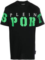 Plein Sport t-shirt en coton à logo SS imprimé - Noir