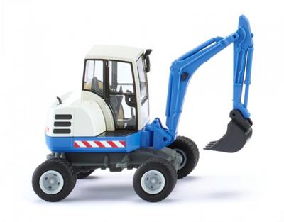 WIKING miniatuurauto mini graafmachine 1:87 wit/blauw WIKING miniatuurauto mini graafmachine 1:87 wit/blauw