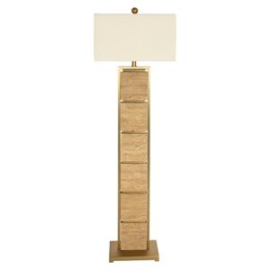 Richmond Vloerlamp Meyra Marmer, 150cm hoog - Bruin