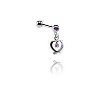 Jeweled Barbell with Charm Chirurgisch staal 316L / Belegde messing Barbells - thumbnail