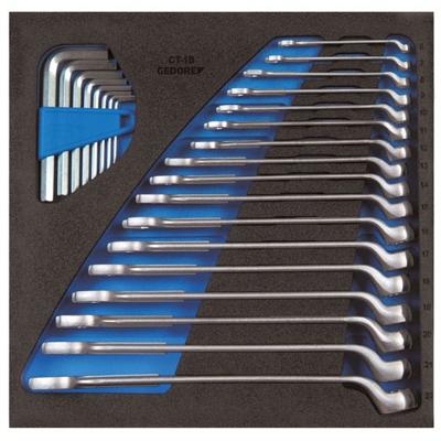 Gedore 2308819 1500 CT2-1 B Ring-steeksleutelset 25-delig Sleutelbreedte (metrisch) (alleen voor ADT) 07 - 19 mm