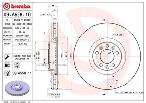 Remschijf BREMBO, Remschijftype: Binnen geventileerd, u.a. für Peugeot, Citroën