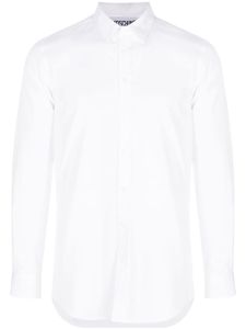 Moschino logo-embroidered long-sleeve cotton shirt - Blanc