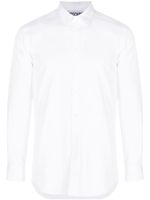 Moschino logo-embroidered long-sleeve cotton shirt - Blanc - thumbnail