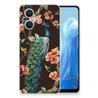 OPPO Reno8 Lite TPU Hoesje Pauw met Bloemen - thumbnail