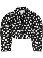 Carolina Herrera veste crop à pois - Noir