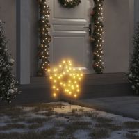 Kerstverlichting ster 3 st met grondpinnen 50 LED's 29 cm