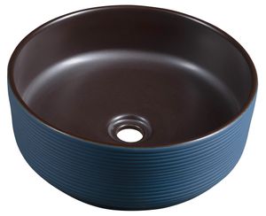 Sapho Priori waskom rond 40cm blauw-bruin