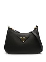 Prada sac porté épaule à plaque logo - Noir - thumbnail