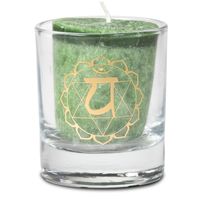 Votief geurkaars in glas - 4e Chakra in Geschenkdoos - thumbnail