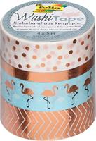 Folia 26415 Decoratieve tape Washi-Tape HOTFOIL roségoud, set van 4