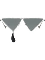 Gucci Eyewear lunettes de soleil à ornements strassés - Gris