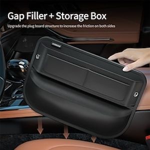 autostoel gap filler organizer pu lederen auto auto console side autostoel spleet opbergdoos spleetvuller met flessenhouder Lightinthebox