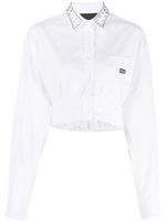 Philipp Plein chemise crop à détails de clous - Blanc