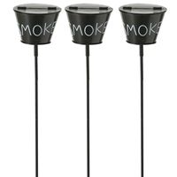 3x stuks zwarte tuin asbak Smoke op steker 110 cm - thumbnail