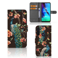 Motorola Moto G Pro Telefoonhoesje met Pasjes Pauw met Bloemen