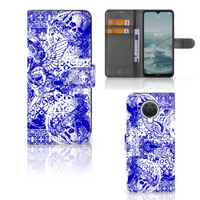 Telefoonhoesje met Naam Nokia G10 | G20 Angel Skull Blauw