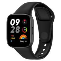 By Qubix - Siliconen bandje - Zwart - Compatible met Xiaomi Redmi Watch 3 - Compatible Xiaomi bandje