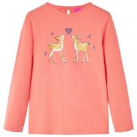 Kindershirt met lange mouwen 104 koraalkleurig, t shirt voor kinderen, long sleeve t shirt, t shirt kids, t shirt met lange mouwen, long sleeve shirt