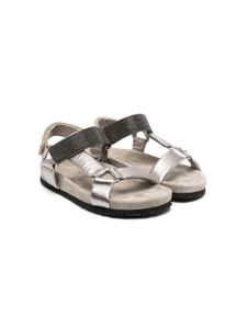 Brunello Cucinelli Kids sandales à effet métallisé - Gris