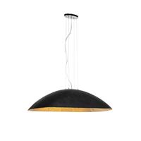 QAZQA - Modern Industrieel | Industrie Hanglamp | Eettafel | Eetkamer zwart met goud 115 cm - Magna | Woonkamer | Keuken - Kunststof Ovaal - E27 Geschikt voor LED - Max. 3 x 60 Watt