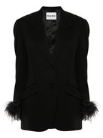 Miu Miu blazer à détails de plumes - Noir - thumbnail