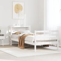 vidaXL Bedframe zonder matras massief grenenhout wit 75x190 cm