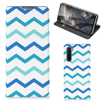 OnePlus Nord Hoesje met Magneet Zigzag Blauw