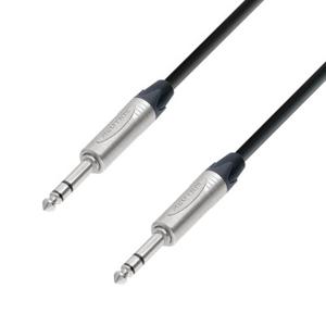 Adam Hall K5BVV1000 Jackplug Audio Aansluitkabel [1x Jackplug male 6,3 mm (stereo) - 1x Jackplug male 6,3 mm (stereo)] 10 m Zwart