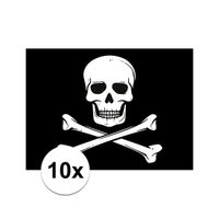 10x Piraten thema stickers 7.5 x 10 cm