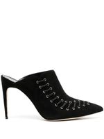 Manolo Blahnik mules Dobre en daim 105 mm - Noir - thumbnail