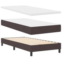 vidaXL Boxspringbed met matras stof donkerbruin 90x200 cm