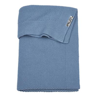 Meyco baby ledikantdeken Mini relief GOTS 100x150 cm denim blauw