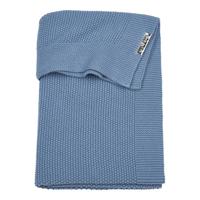 Meyco baby ledikantdeken Mini relief GOTS 100x150 cm denim blauw