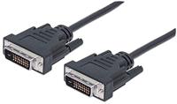 Manhattan 301244 DVI-D Dual Link Mannelijke naar Mannelijke DVI-kabel, 5m zwart