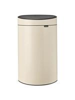 Brabantia Touch Bin Prullenbak, Kunststof Binnenemmer, Soft Beige, 40 Liter