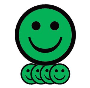 Magneet smiley 25mm emotie blij groen