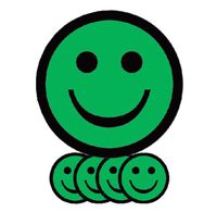 Magneet smiley 25mm emotie blij groen - thumbnail