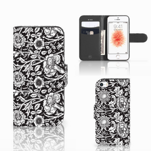 Apple iPhone 5 | 5s | SE Hoesje Black Flowers