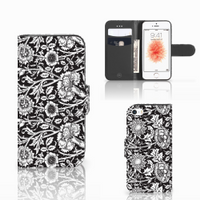 Apple iPhone 5 | 5s | SE Hoesje Black Flowers - thumbnail