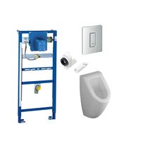 Villeroy & Boch Subway urinoirset met Grohe Rapid SL reservoir en Grohe Skate bediening chroom 0123214/0729231/0729210/0770275/0700009