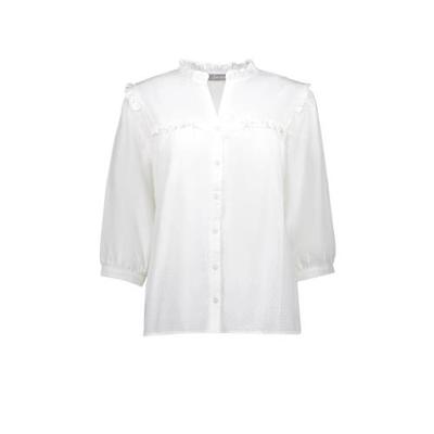 Geisha top met ruches wit