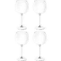 Set van 4x stuks rode wijn/gin tonic ballon glazen transparant 650 ml van onbreekbaar kunststof